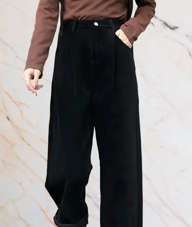 Meriam - Hoch taillierte Herbst-Jeans mit weiten und lockeren Beinen