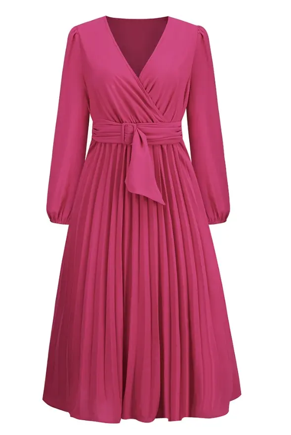 MimiDress I Herbstliches Plisseekleid für Frauen