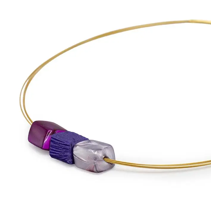 Mini Cube ketting Purple Rays