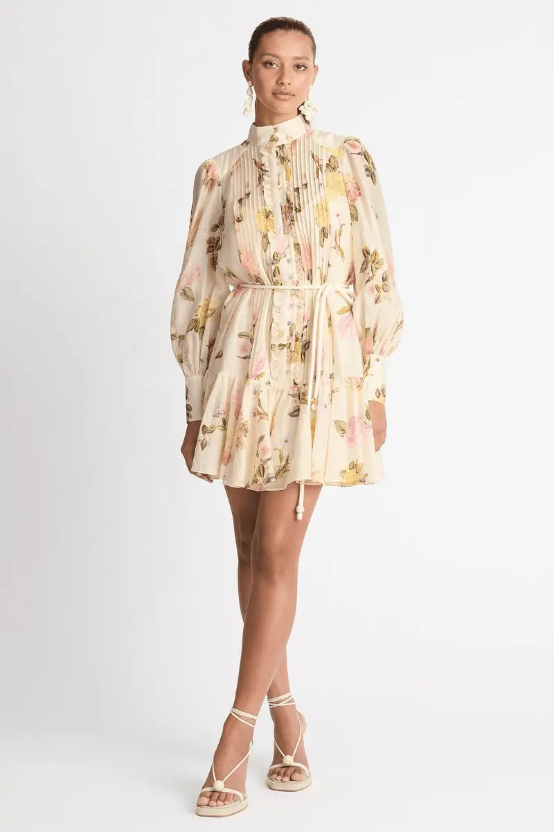 Mini Hemdkleid mit Spitzenrand – Sylvie Herbstzauber