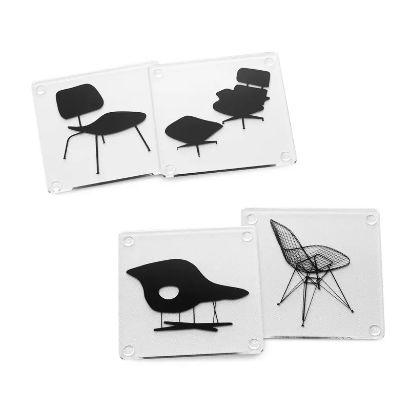MoMA Eames Chair Onderzetters | Luxe Design Set van 4