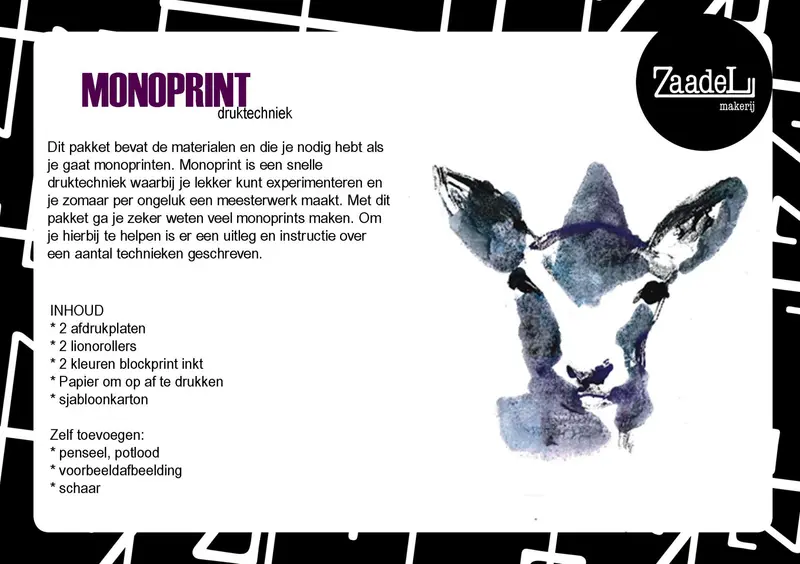 Monoprint druktechniek