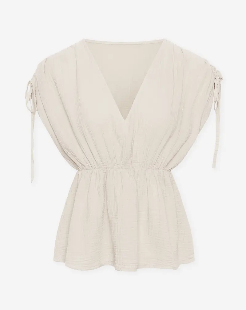 MOUSSELINE PEPLUM TOP ZAND