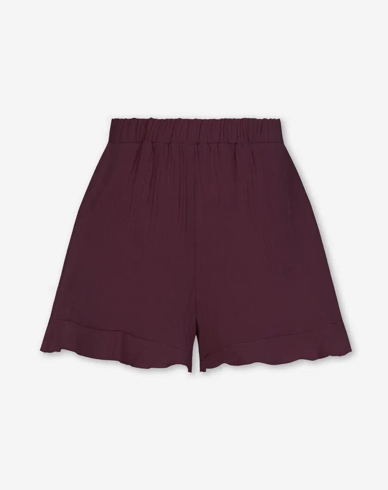 MOUSSELINE SHORTS DONKER BURGUNDY