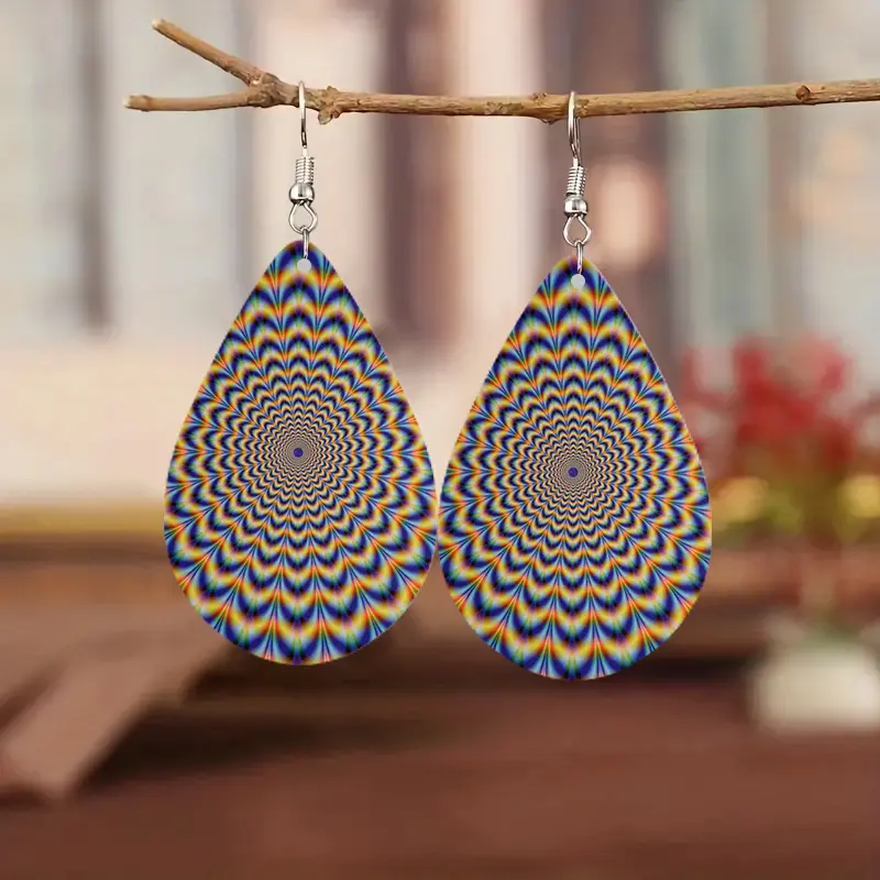 Multicolor Illusion Drop-shaped - African inspired earrings