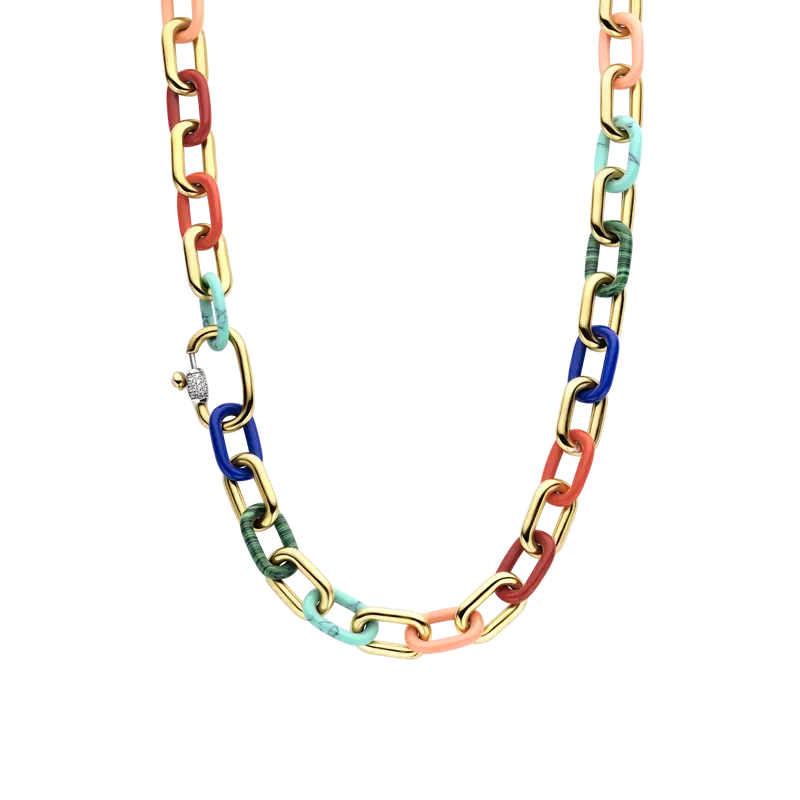 Multicolour Chain Statement Necklace