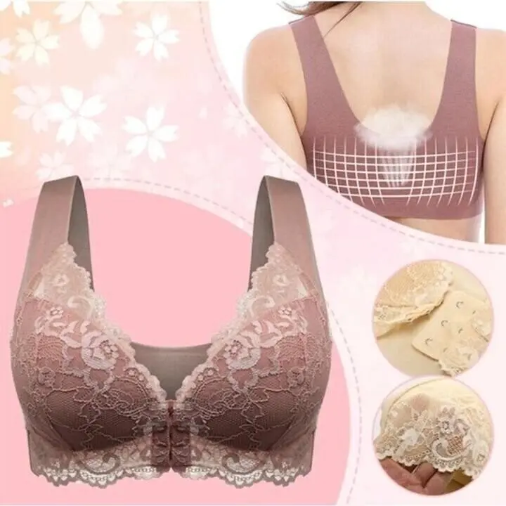 Nahtloser Spitzen-Sport-BH mit Frontverschluss – Mireya