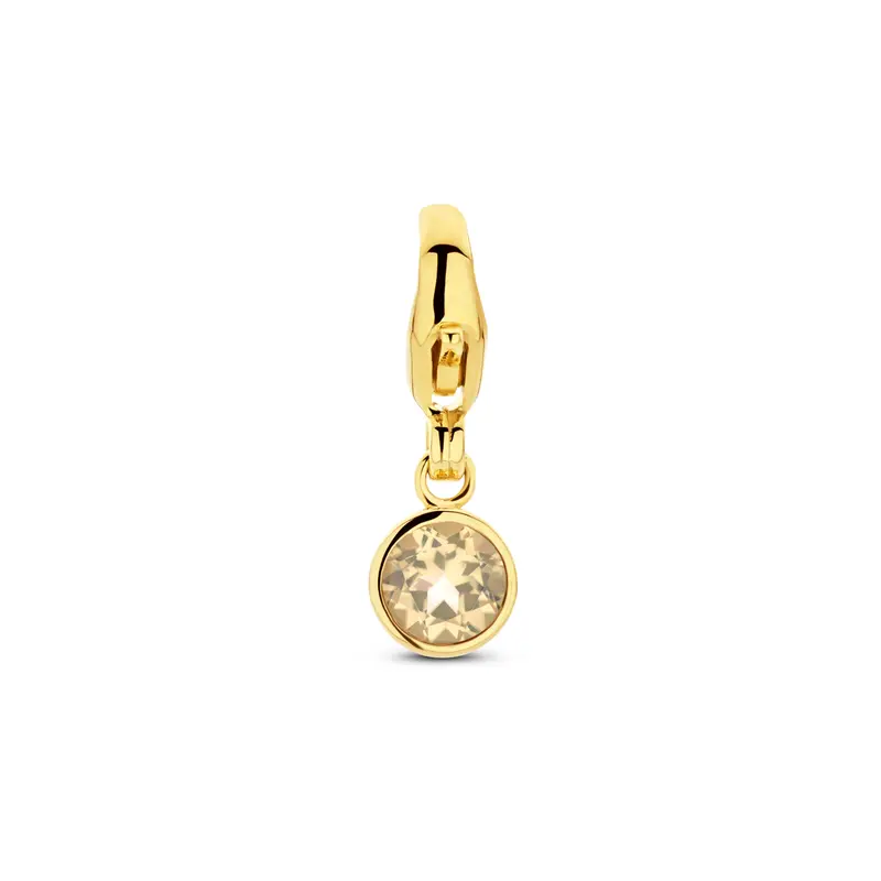 'Natalis' 14 karaat geelgouden bedel citrien november