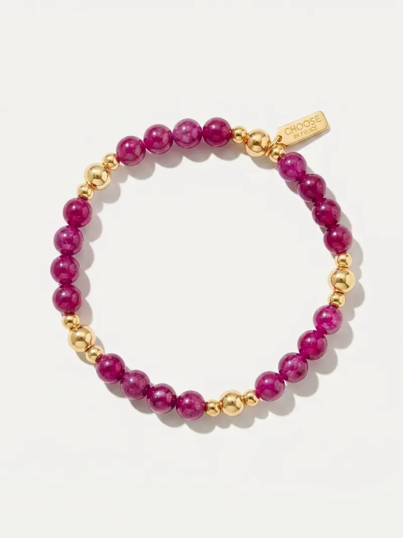 Natural Jade Stones Bubble Bracelet Pink