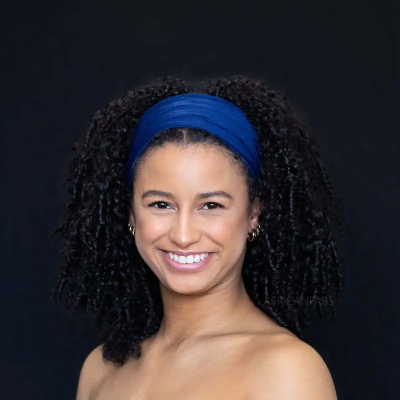 Navy Blue Hairband / Headband - Stretch Fabric - Yoga / Sports / Casual - Unisex Adults