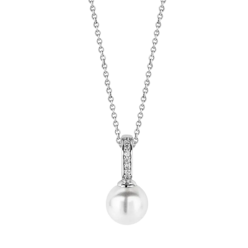 Necklace with Zirconia Pearl pendant 8mm