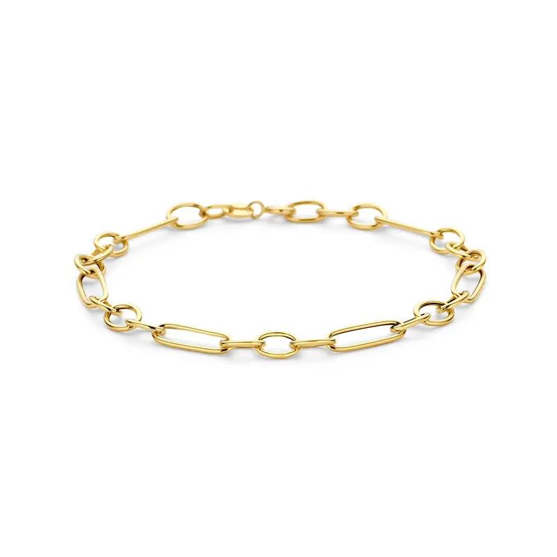 'Nelle' 14 karaat gouden armband met ovale schakels