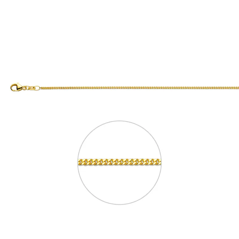 'Nila' 14 karaat geelgouden gourmette halsketting 1,4 mm