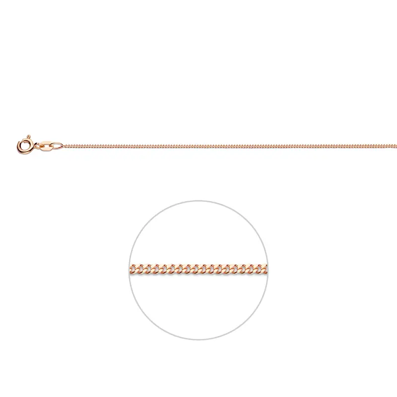 'Nila' 14 karaat roségouden gourmette halsketting 1,1 mm