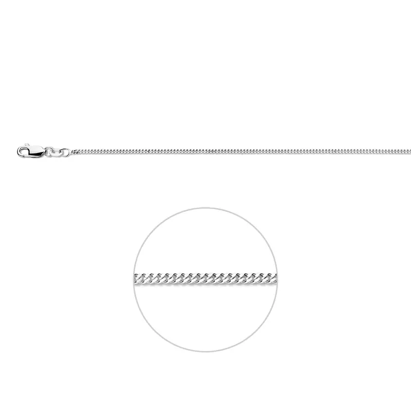 'Nila' 925 zilveren gourmette halsketting 1,6 mm