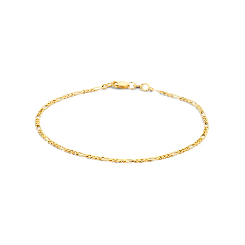 'Noa' 14 karaat geelgouden figaro armband
