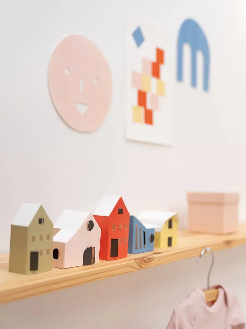 NOOK papieren tiny houses - bright, set van 5