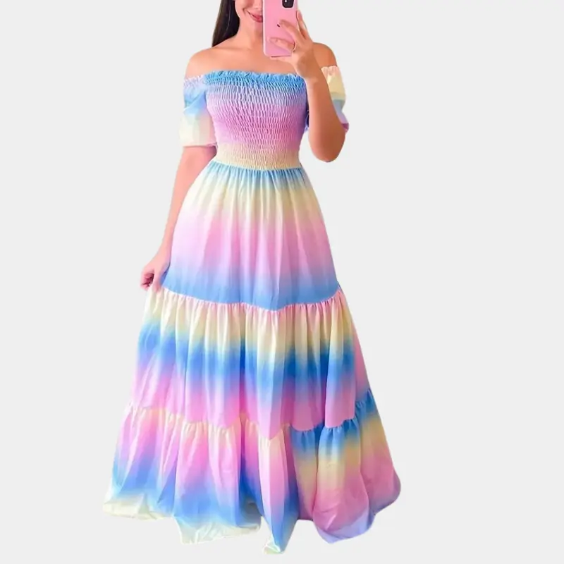 Off-Shoulder Geschichtete Sommerkleid – Noémie