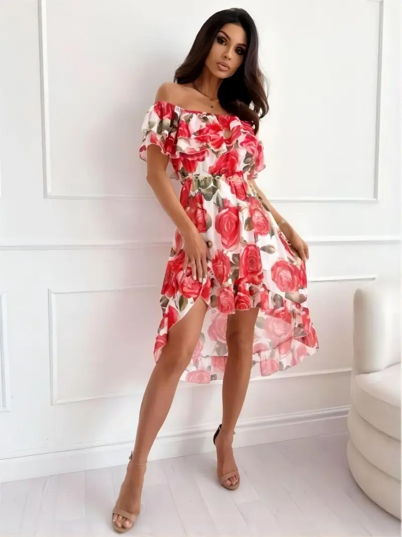 Off-Shoulder Mini-Kleid mit Rüschen – Lina