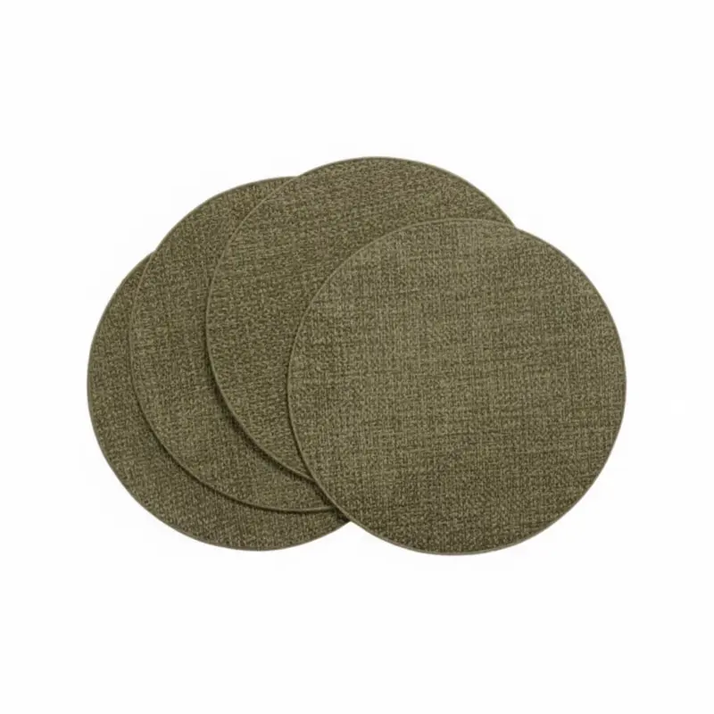 Onderzetters set-van-4 Rond khaki 10x10cm
