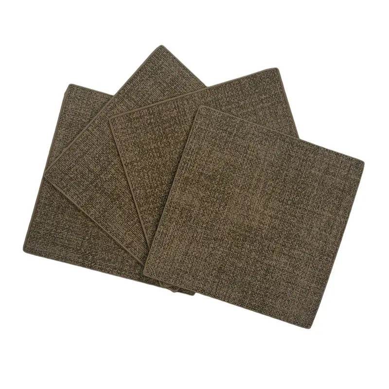 Onderzetters set-van-4 Vierkant khaki 10x10cm