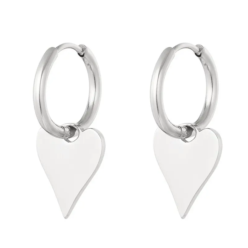 Oorbellen Basic Hart zilver