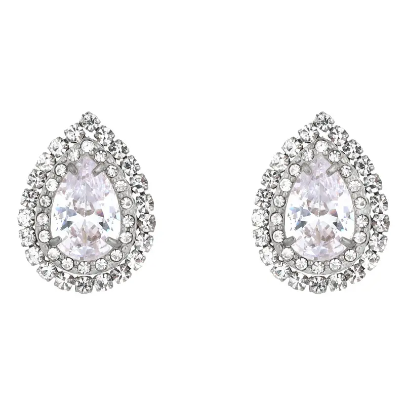 Oorbellen Chique Party Strass zilver