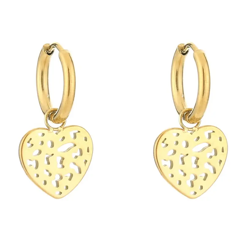 Oorbellen Hartje Luipaard goud