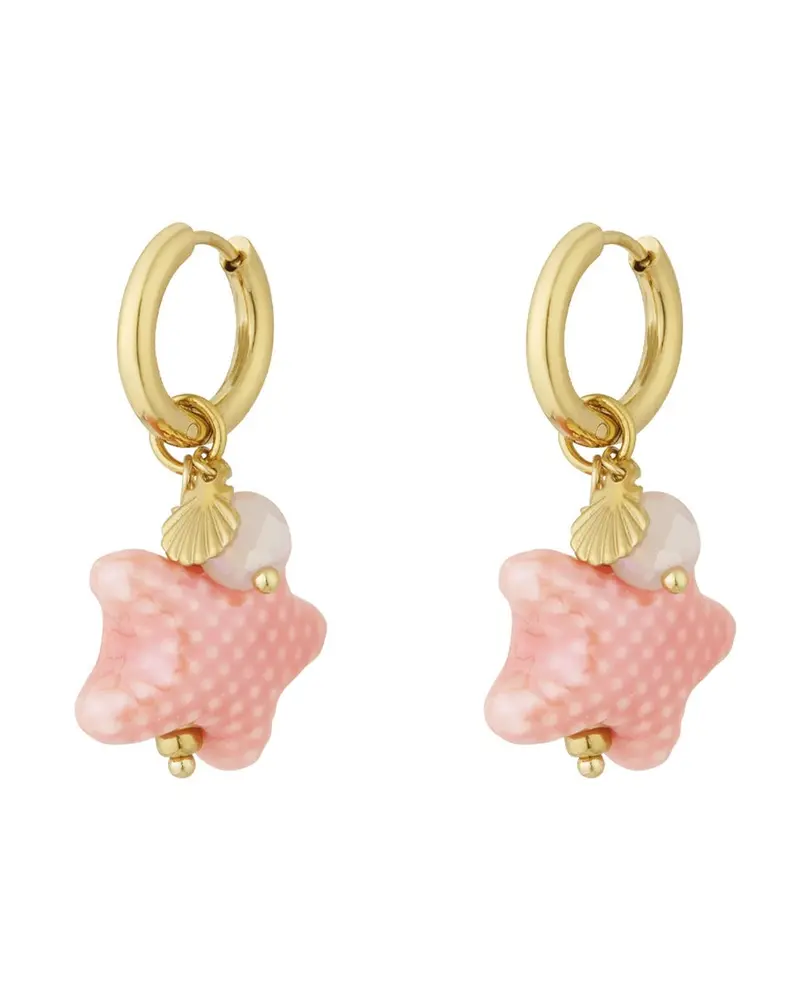 Oorbellen Hoops Beach style - Zeester en schelpje