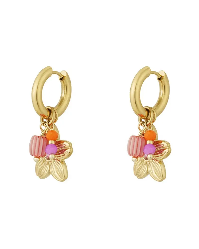 Oorbellen Hoops bedeltjes - Bloemetjes