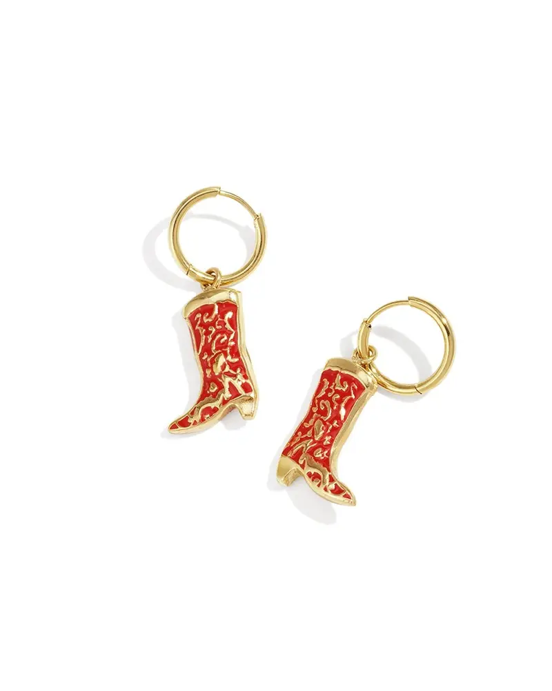 Oorbellen Hoops bedeltjes - Cowboylaars rood