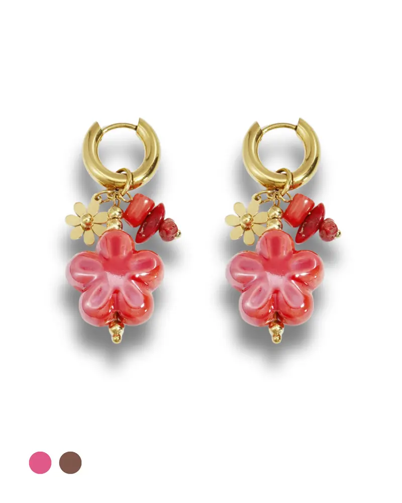 Oorbellen Hoops - Bloemetjes