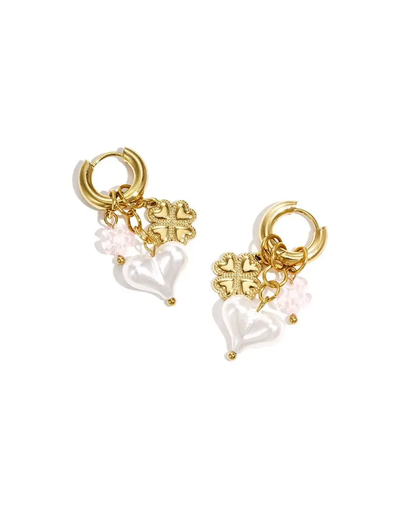 Oorbellen Hoops parels - Hartjes