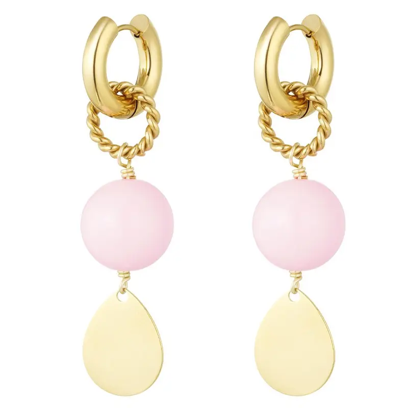 Oorbellen Shine Bright goud roze