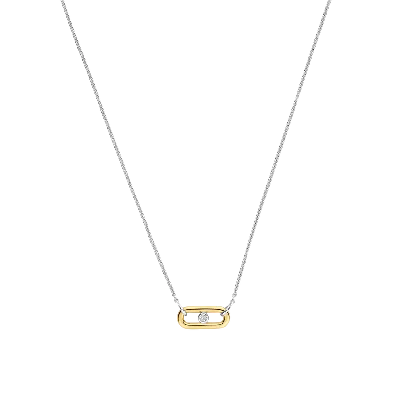 Open Chain Necklace with Round Zirconia
