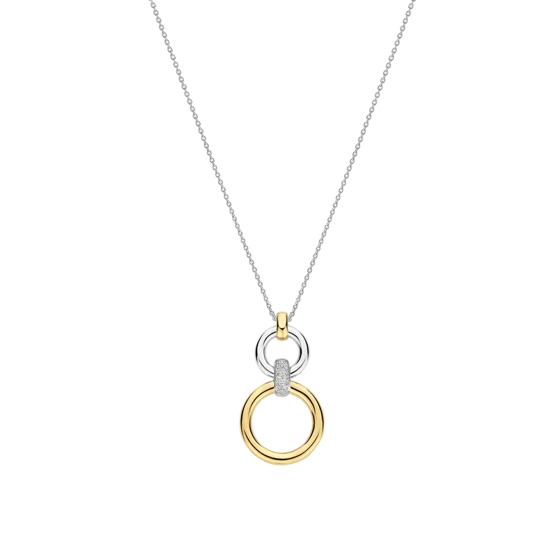 Open Modern Pavé Circle Necklace