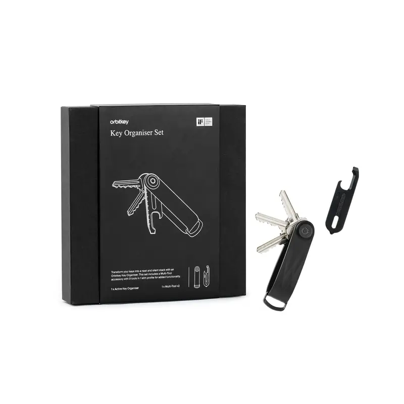 Orbitkey Gift Set | Key Organzier Active Zwart + Multi-Tool