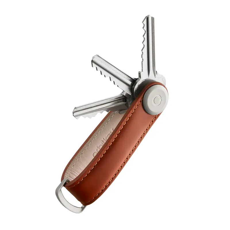 Orbitkey Key Organizer | Premium Leder Cognac & Beige | Sleutelhouder