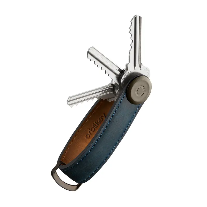 Orbitkey Key Organizer | Premium Leder Marine Blauw | Sleutelhouder