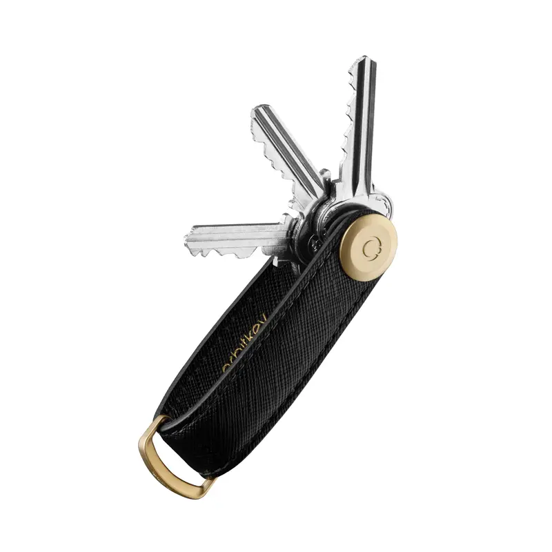 Orbitkey Key Organizer | Saffiano Leder Liquorice (zwart) | Sleutelhouder