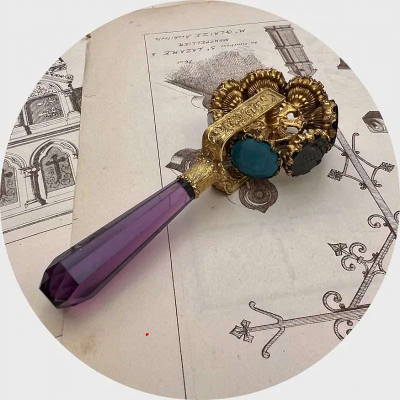 Ormolu Wax Seal Wheel with Seven Seals