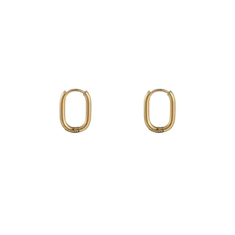 Ovaal - Hoop - 2x10x15mm - Goudkleurige - Oorbellen - E3960-2