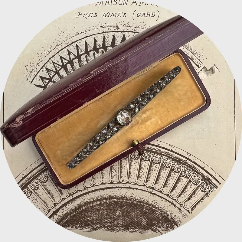 Oval Rose-Cut Diamond Brooch