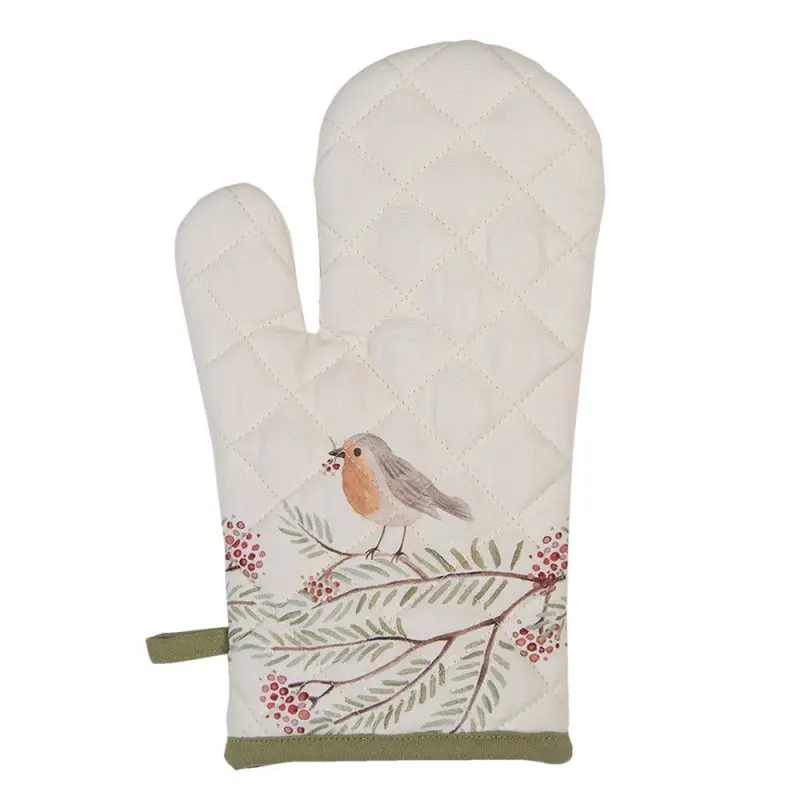 Ovenwant Vogel beige groen 30x18cm