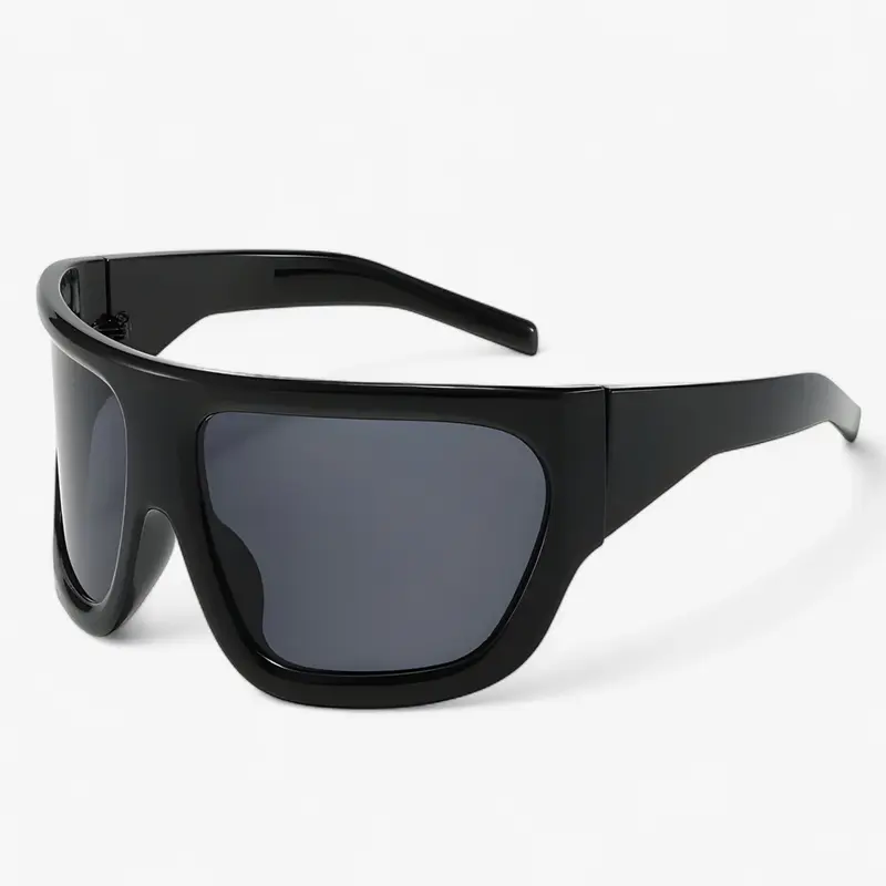 Oversized Steampunk-Sportsonnenbrille mit Wraparound-Design – Ignix