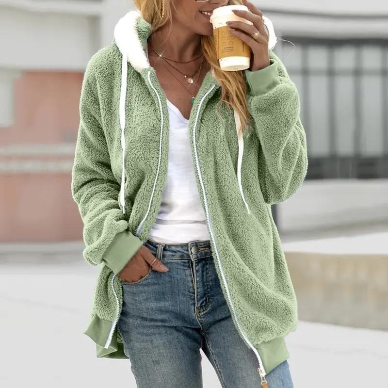 Oversized Warme Teddyweste mit Reißverschluss - Emilia Herbstedition