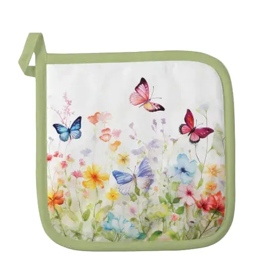 Pannenlap Butterflies in Field wit multi 20x20cm
