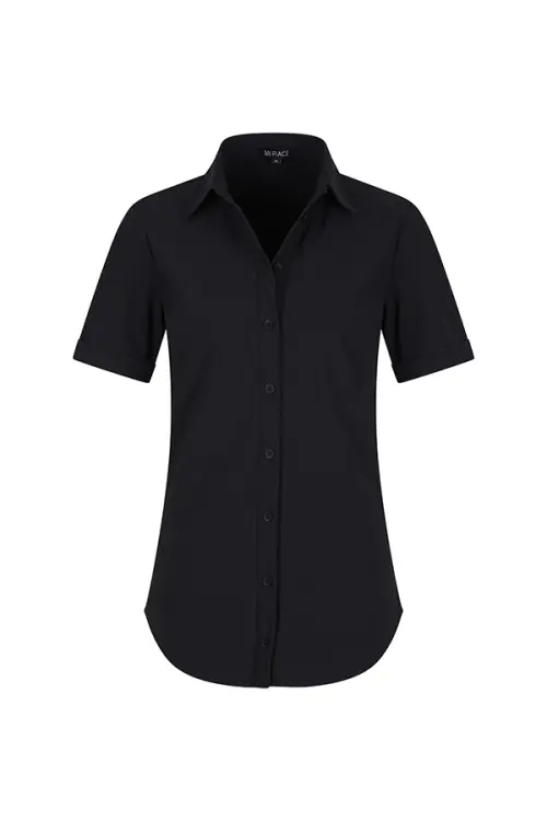 Paula - Mi Piace - Travelstof Blouse - Zwart - 202031
