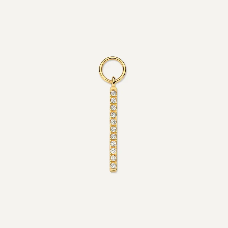 Pavé Cubic Zirconia Bar Hoop Charm
