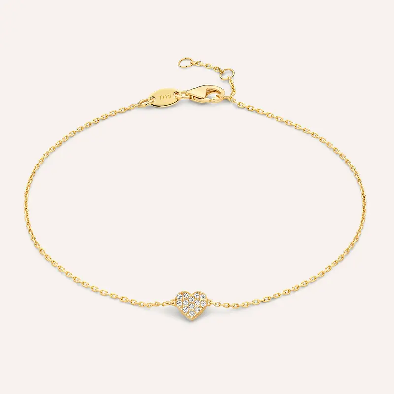 Pavé Cubic Zirconia Heart Bracelet